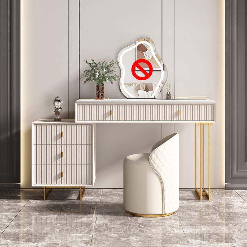 29.92" High Vanity Table with Drawers Stone Top Make-up Vanity