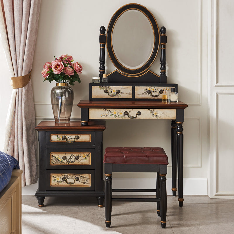 Victorian Makeup Vanity Table with Stool Dresser With Storage Drawers for Bedroom