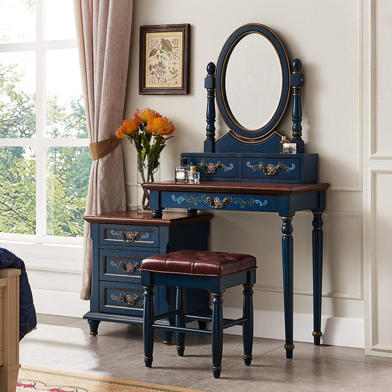 Victorian Makeup Vanity Table with Stool Dresser With Storage Drawers for Bedroom
