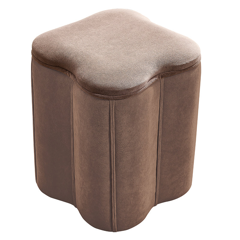 Contemporary Specialty Pouf Ottoman Plain Velvet Stain Resistant Boucle Ottoman