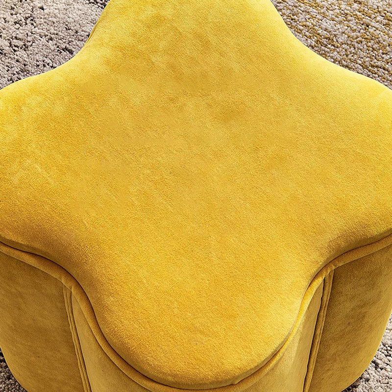 Contemporary Specialty Pouf Ottoman Plain Velvet Stain Resistant Boucle Ottoman