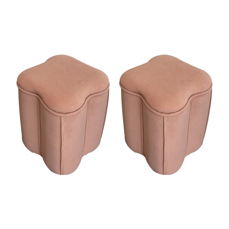 Contemporary Specialty Pouf Ottoman Plain Velvet Stain Resistant Boucle Ottoman