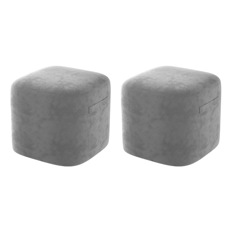 Trendy Square Leather Ottoman Plain Waterproof Indoor Foot Cube Ottoman Stool