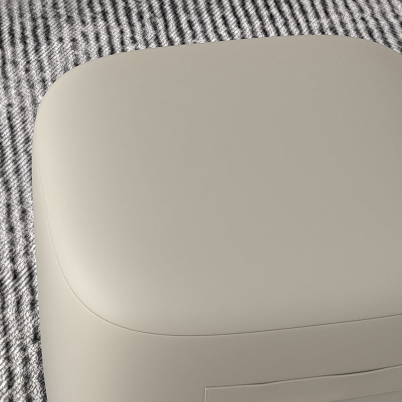 Trendy Square Leather Ottoman Plain Waterproof Indoor Foot Cube Ottoman Stool