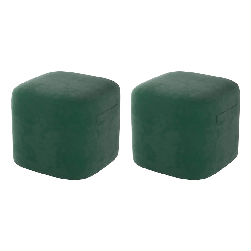 Trendy Square Leather Ottoman Plain Waterproof Indoor Foot Cube Ottoman Stool