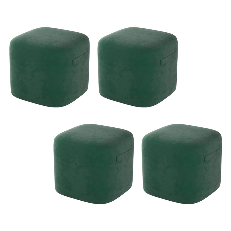 Trendy Square Leather Ottoman Plain Waterproof Indoor Foot Cube Ottoman Stool