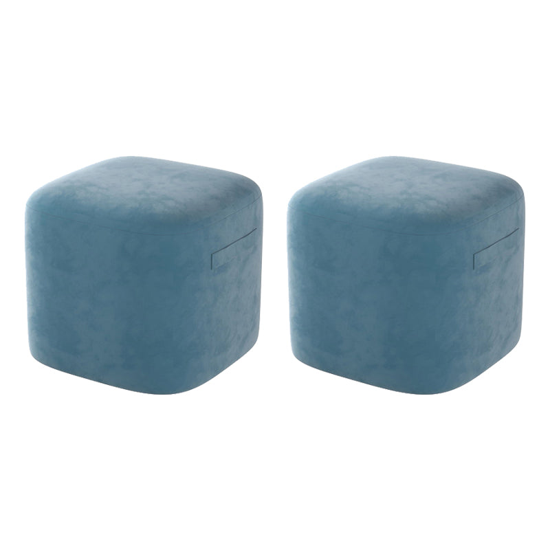 Trendy Square Leather Ottoman Plain Waterproof Indoor Foot Cube Ottoman Stool