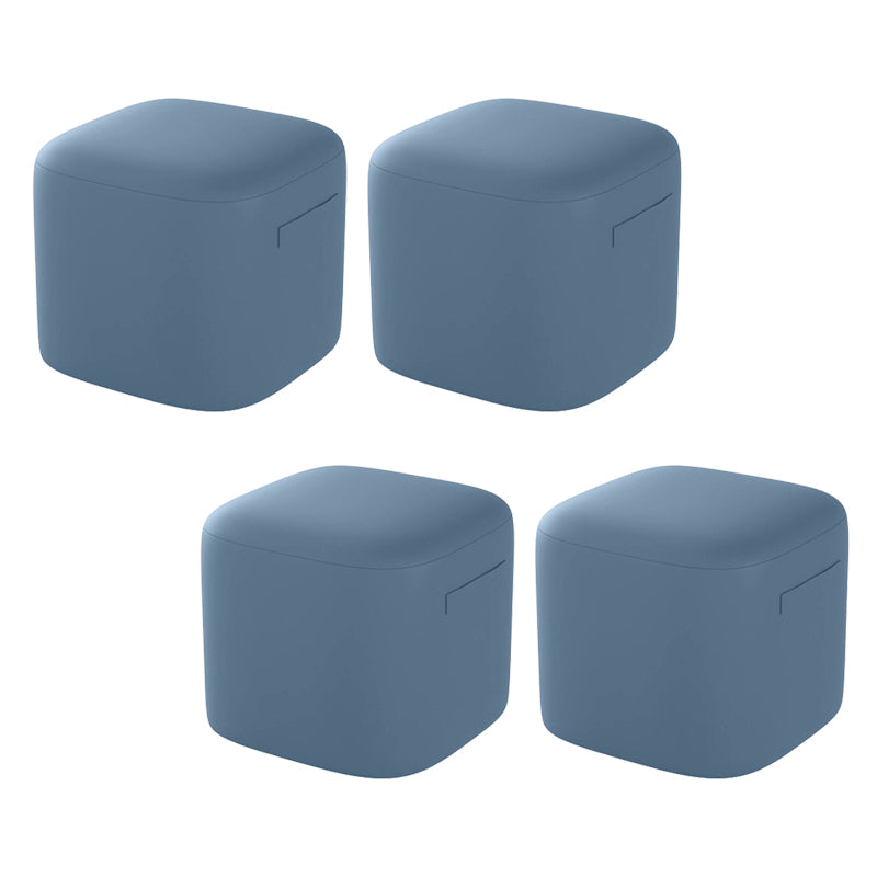 Trendy Square Leather Ottoman Plain Waterproof Indoor Foot Cube Ottoman Stool