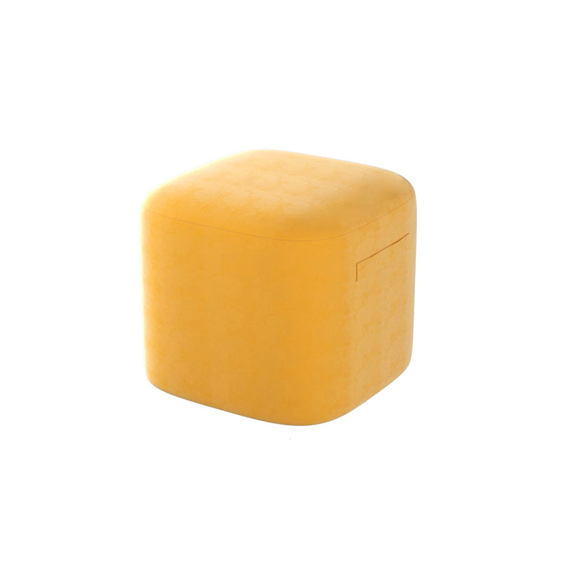 Trendy Square Leather Ottoman Plain Waterproof Indoor Foot Cube Ottoman Stool