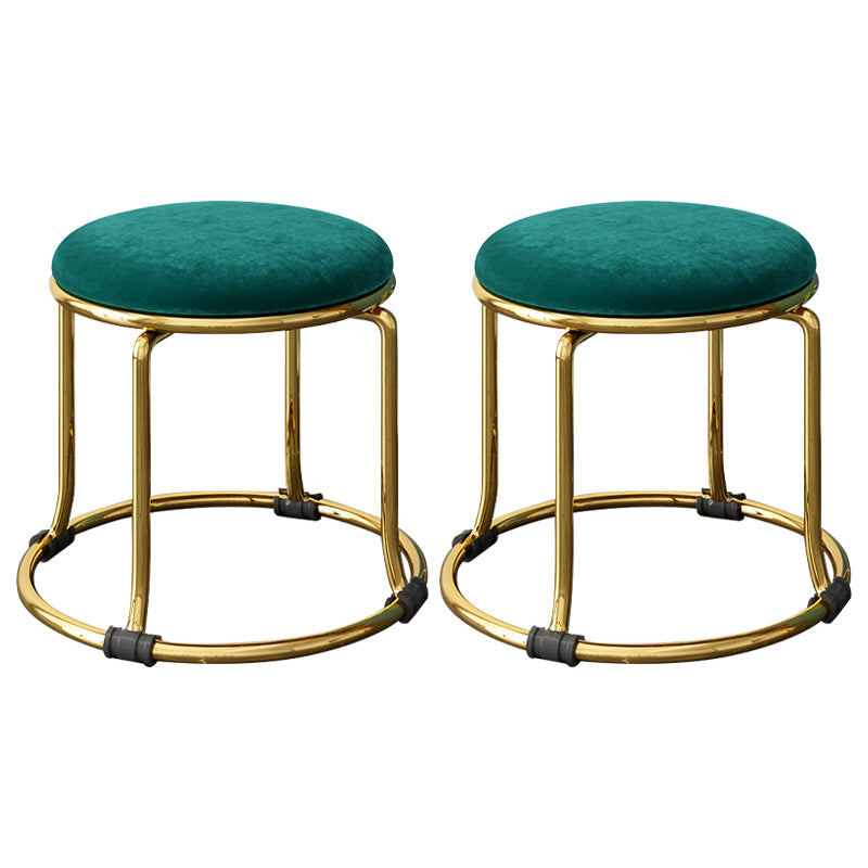 Scratch Resistant Round Standard Solid Color Cotton Ottoman for Living Room