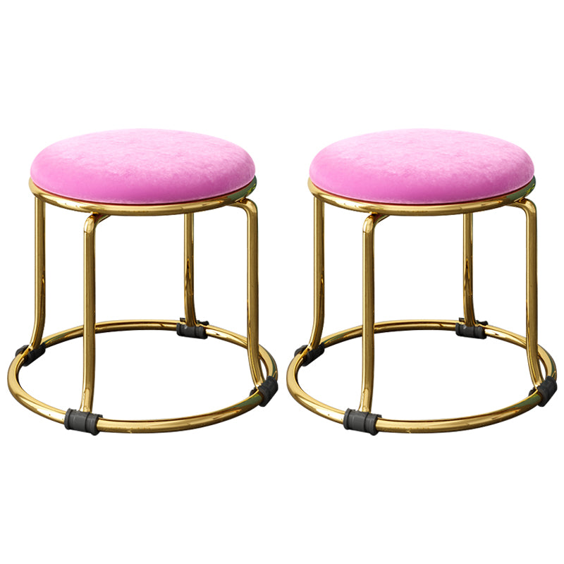 Scratch Resistant Round Standard Solid Color Cotton Ottoman for Living Room