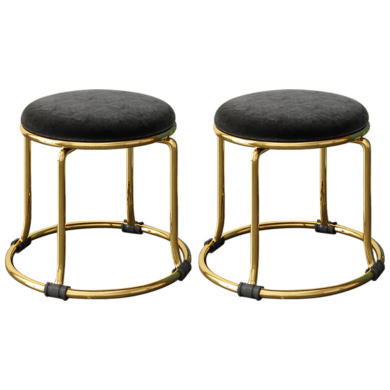 Scratch Resistant Round Standard Solid Color Cotton Ottoman for Living Room