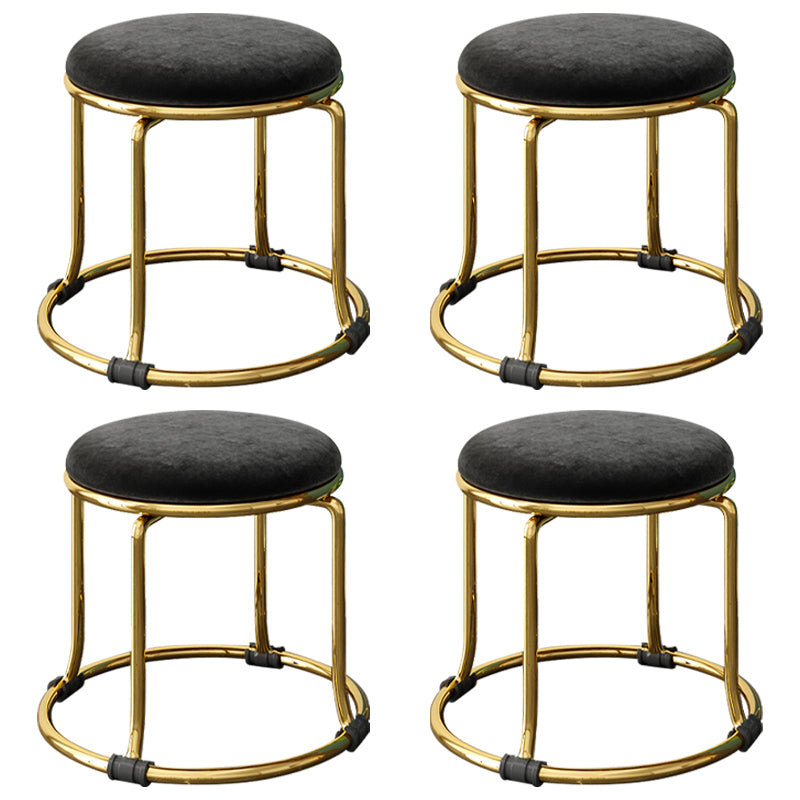 Scratch Resistant Round Standard Solid Color Cotton Ottoman for Living Room