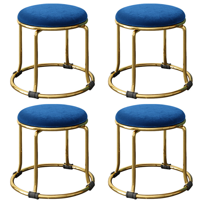 Scratch Resistant Round Standard Solid Color Cotton Ottoman for Living Room