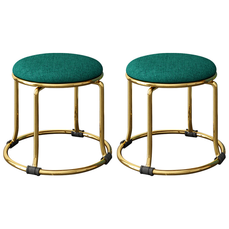 Scratch Resistant Round Standard Solid Color Cotton Ottoman for Living Room