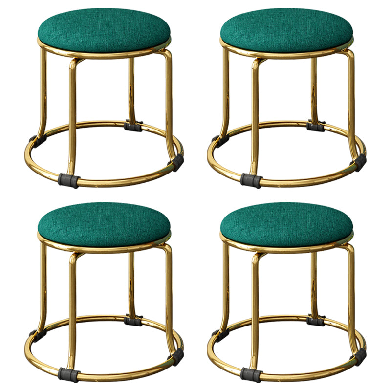 Scratch Resistant Round Standard Solid Color Cotton Ottoman for Living Room