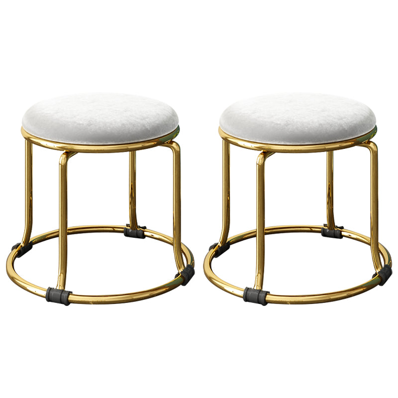 Scratch Resistant Round Standard Solid Color Cotton Ottoman for Living Room