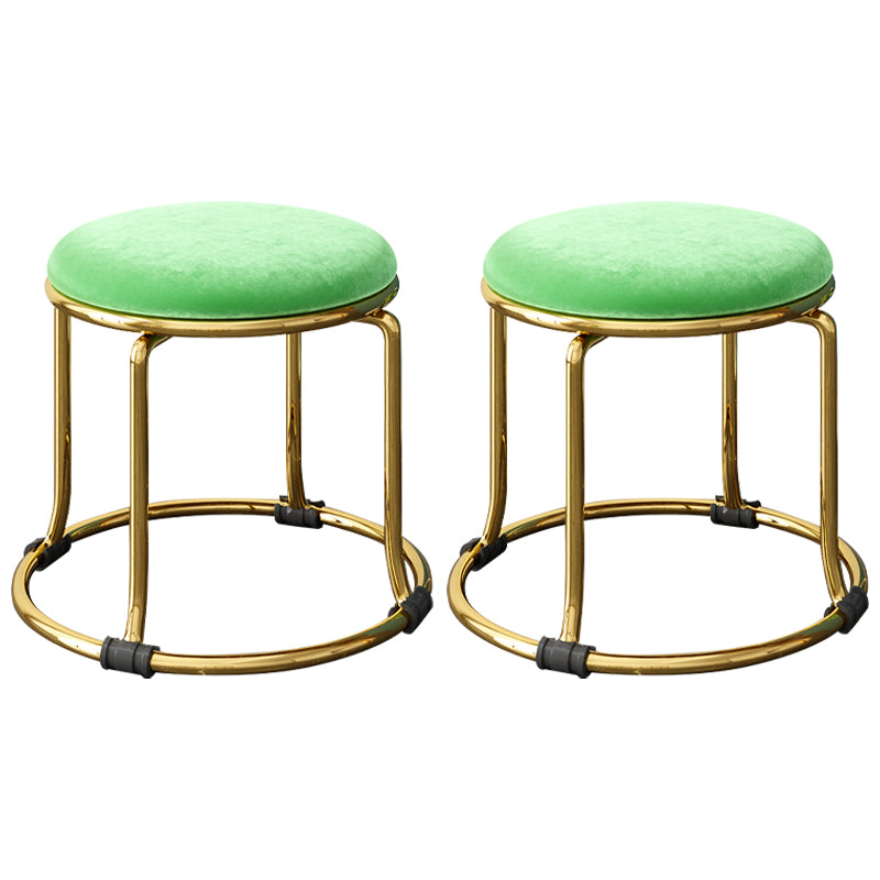 Scratch Resistant Round Standard Solid Color Cotton Ottoman for Living Room