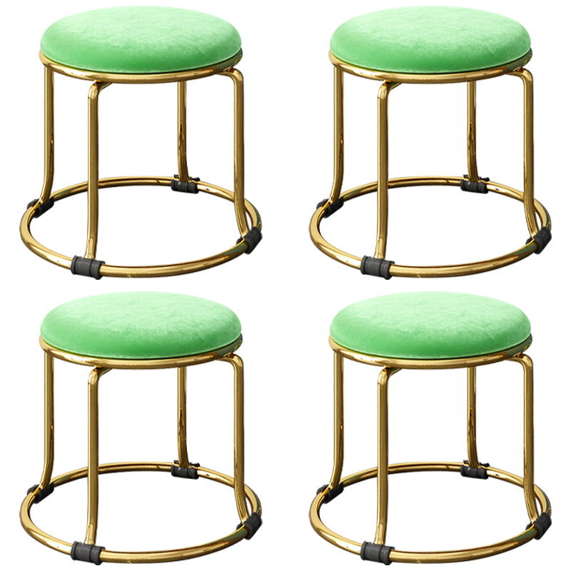 Scratch Resistant Round Standard Solid Color Cotton Ottoman for Living Room