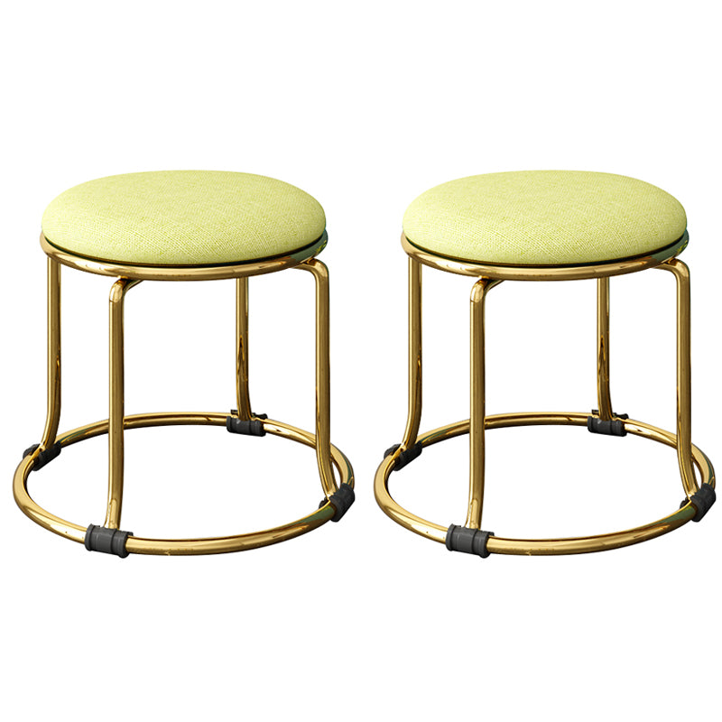 Scratch Resistant Round Standard Solid Color Cotton Ottoman for Living Room