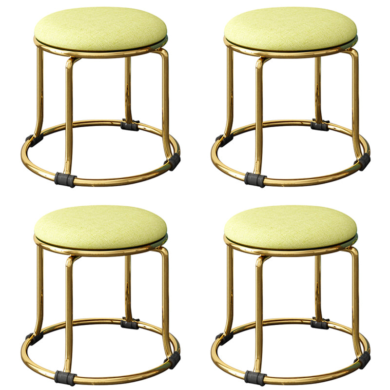 Scratch Resistant Round Standard Solid Color Cotton Ottoman for Living Room