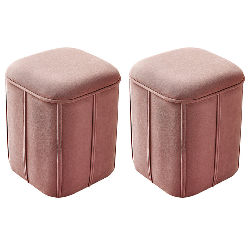 Fade Resistant Cube Ottoman Tufted Velvet Square Solid Color Modern Indoor Ottoman