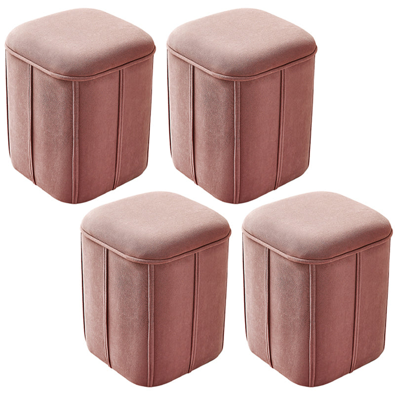 Fade Resistant Cube Ottoman Tufted Velvet Square Solid Color Modern Indoor Ottoman