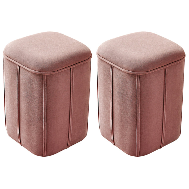 Fade Resistant Cube Ottoman Tufted Velvet Square Solid Color Modern Indoor Ottoman