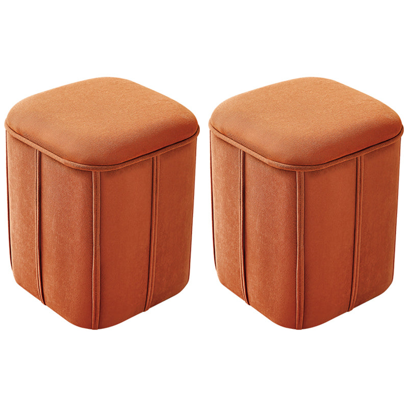Fade Resistant Cube Ottoman Tufted Velvet Square Solid Color Modern Indoor Ottoman