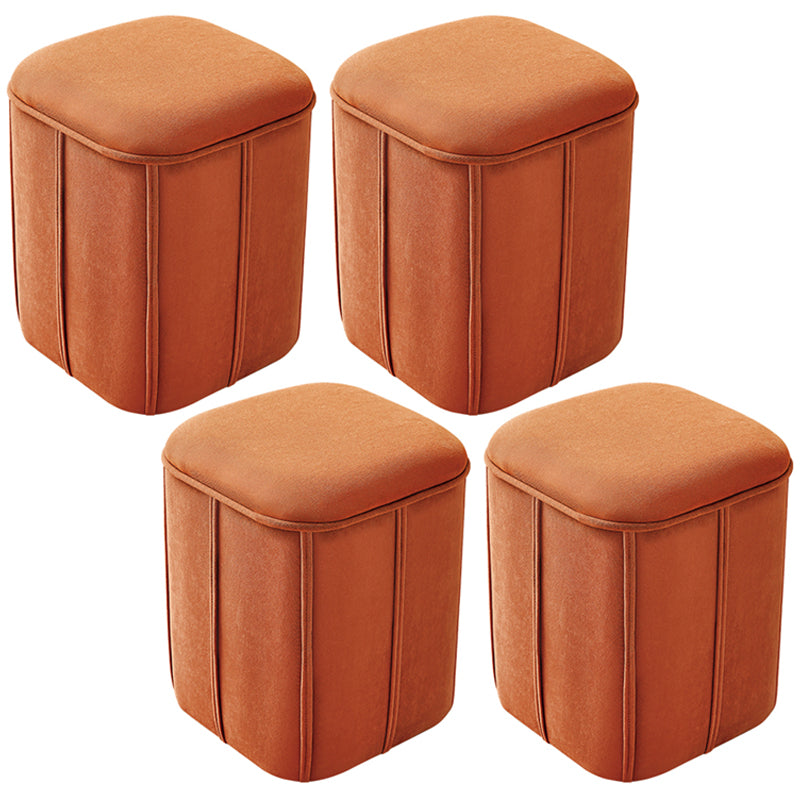 Fade Resistant Cube Ottoman Tufted Velvet Square Solid Color Modern Indoor Ottoman