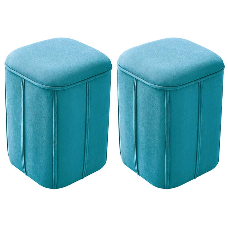 Fade Resistant Cube Ottoman Tufted Velvet Square Solid Color Modern Indoor Ottoman
