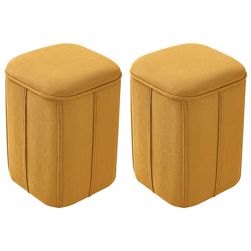 Fade Resistant Cube Ottoman Tufted Velvet Square Solid Color Modern Indoor Ottoman