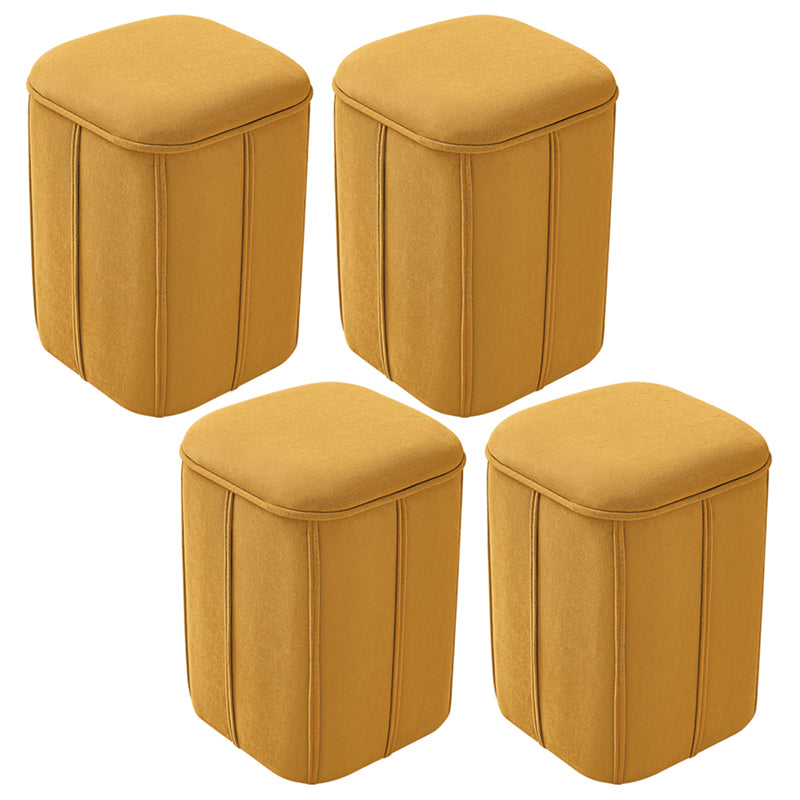 Fade Resistant Cube Ottoman Tufted Velvet Square Solid Color Modern Indoor Ottoman