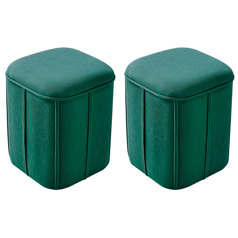 Fade Resistant Cube Ottoman Tufted Velvet Square Solid Color Modern Indoor Ottoman