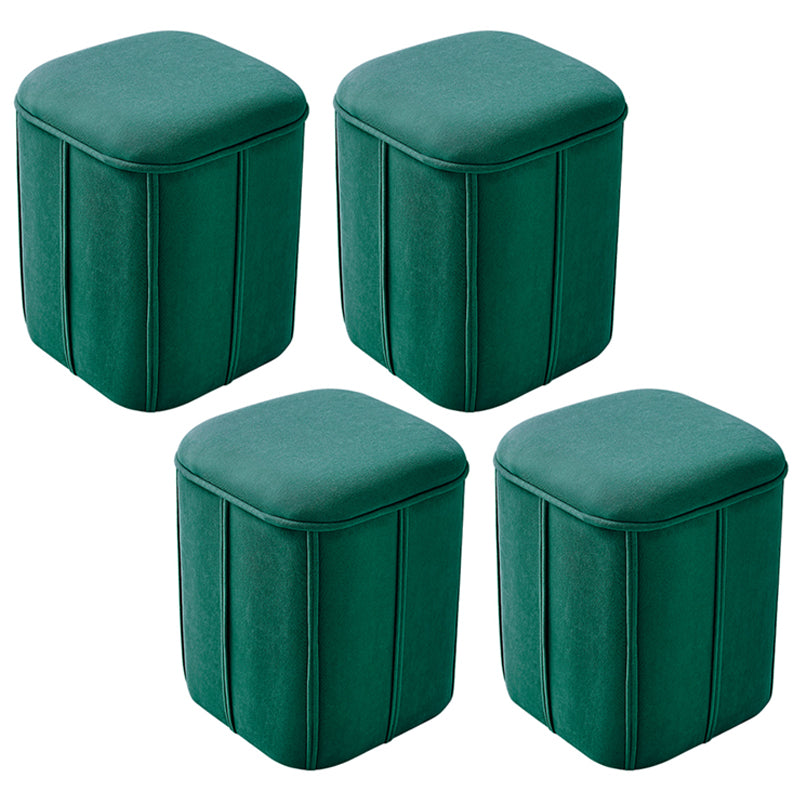 Fade Resistant Cube Ottoman Tufted Velvet Square Solid Color Modern Indoor Ottoman