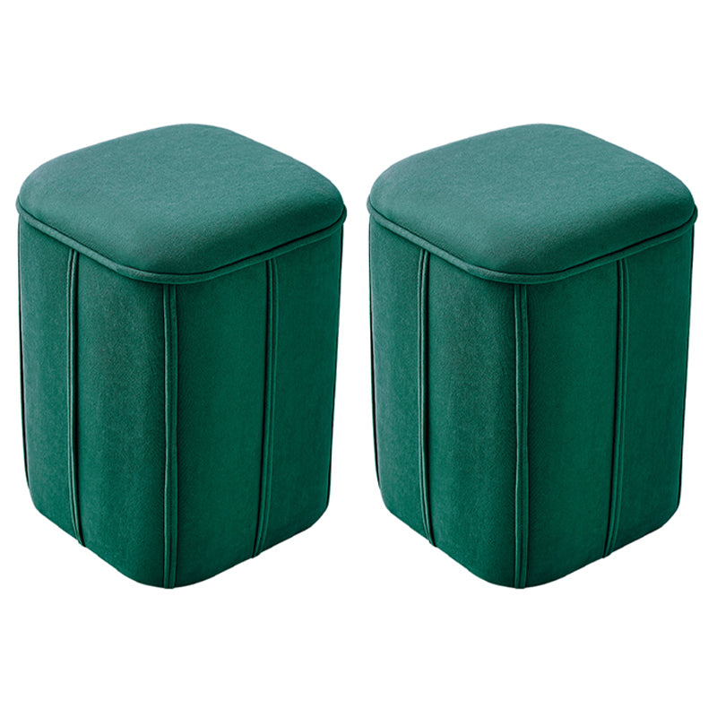 Fade Resistant Cube Ottoman Tufted Velvet Square Solid Color Modern Indoor Ottoman