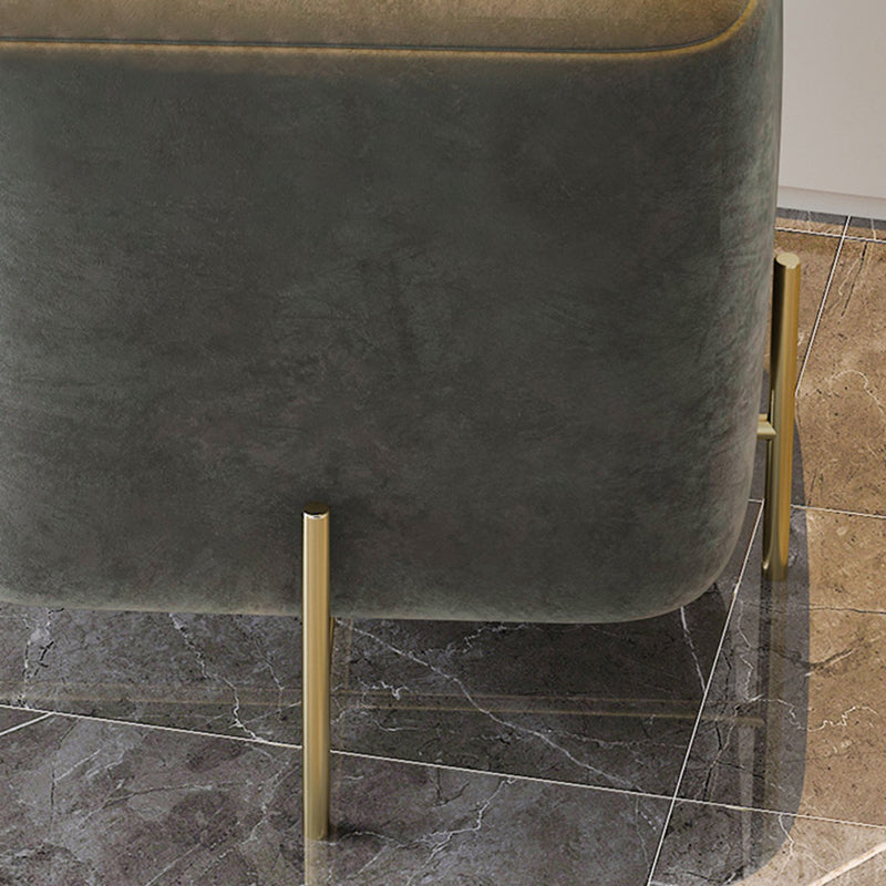 Glam Square Target Pouf Plain Velvet Metal Frame Water Resistant Couch Ottoman