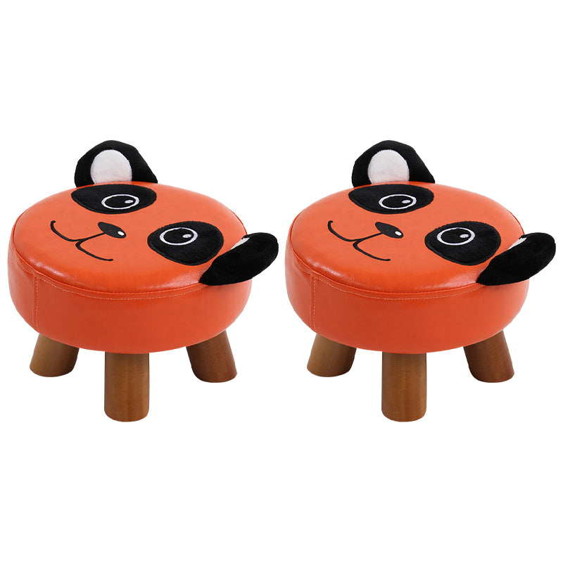 Modern Water Resistant Ottoman Specialty Shape Yellow Leather Standard