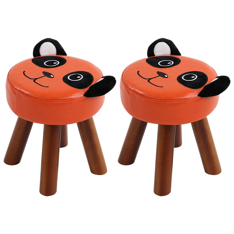 Modern Water Resistant Ottoman Specialty Shape Yellow Leather Standard