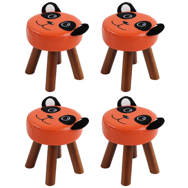 Modern Water Resistant Ottoman Specialty Shape Yellow Leather Standard