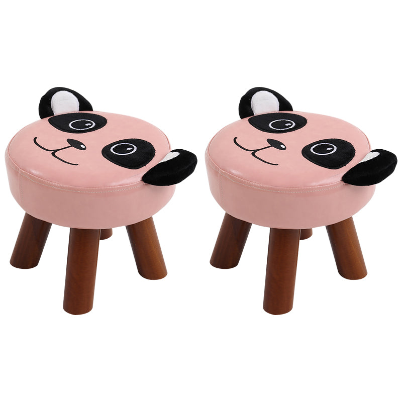 Modern Water Resistant Ottoman Specialty Shape Yellow Leather Standard