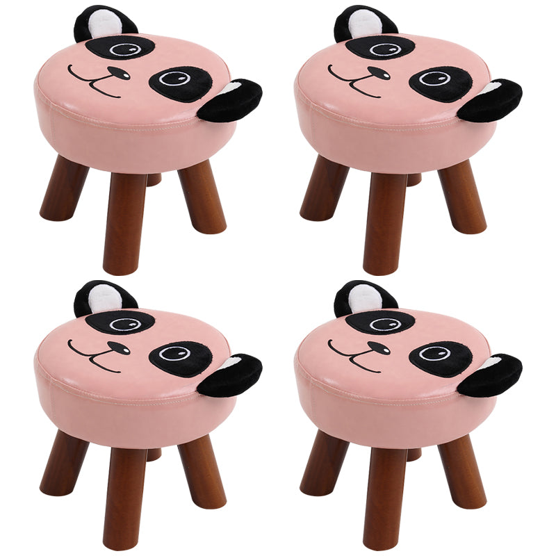 Modern Water Resistant Ottoman Specialty Shape Yellow Leather Standard