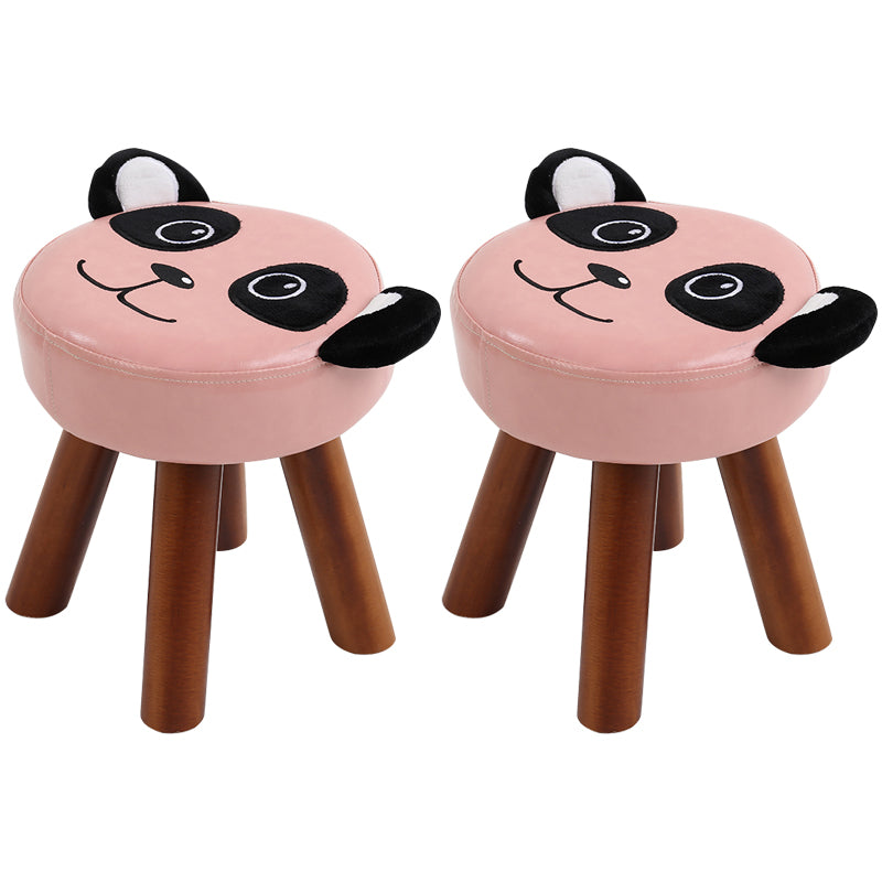 Modern Water Resistant Ottoman Specialty Shape Yellow Leather Standard