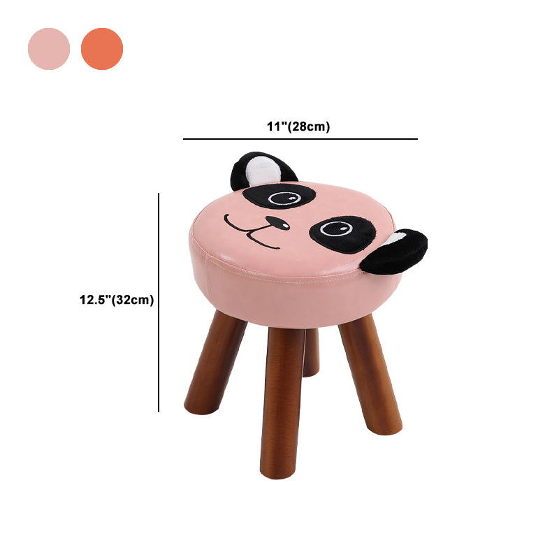 Modern Water Resistant Ottoman Specialty Shape Yellow Leather Standard