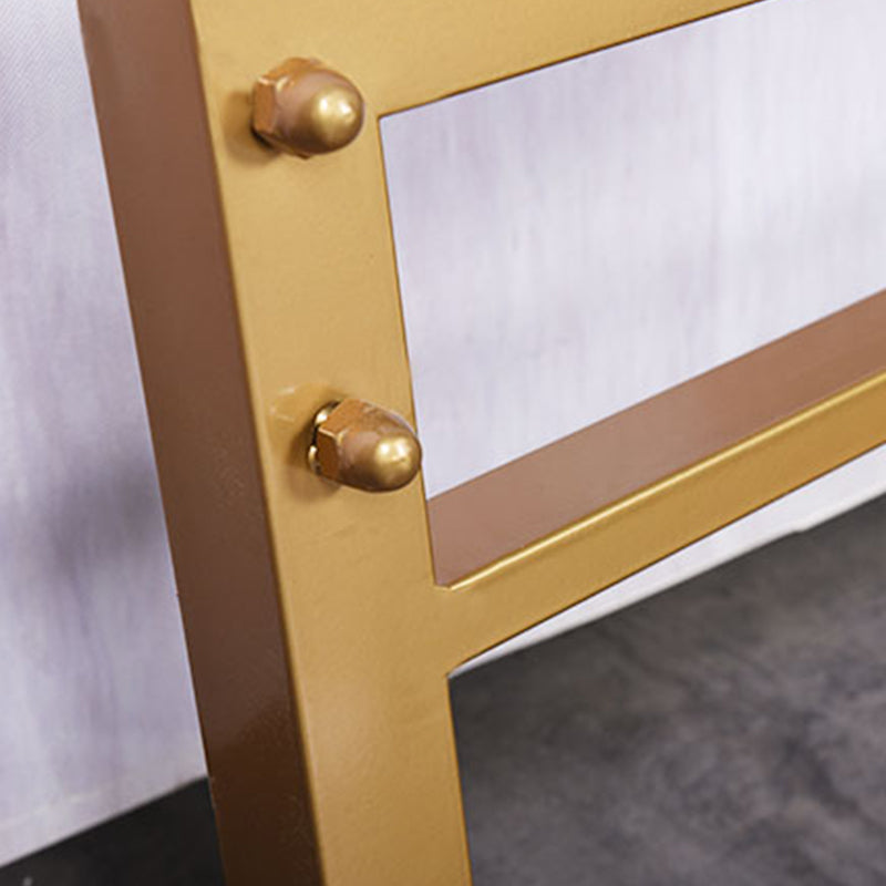 78.74" Wire-Grid Bed Frame, Glam Metal Bed with Headboard and Footboard