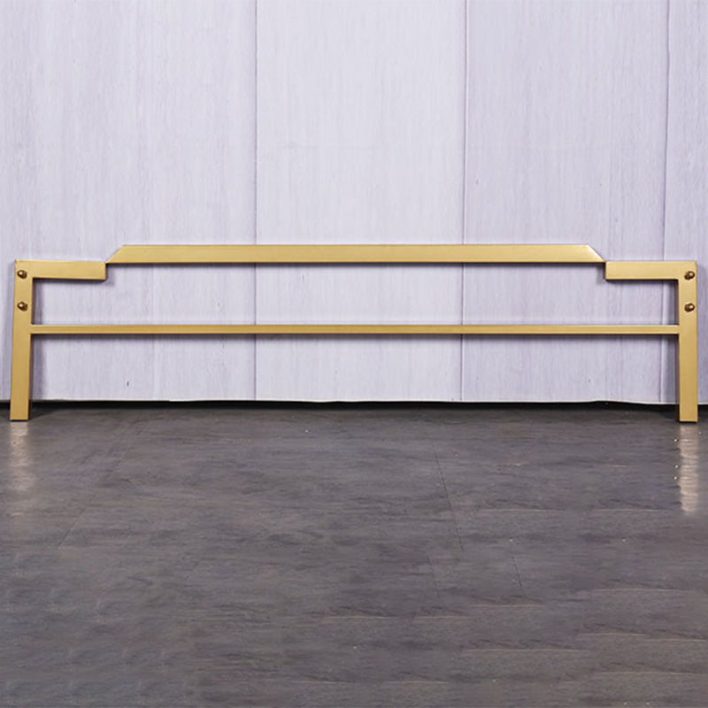 78.74" Wire-Grid Bed Frame, Glam Metal Bed with Headboard and Footboard