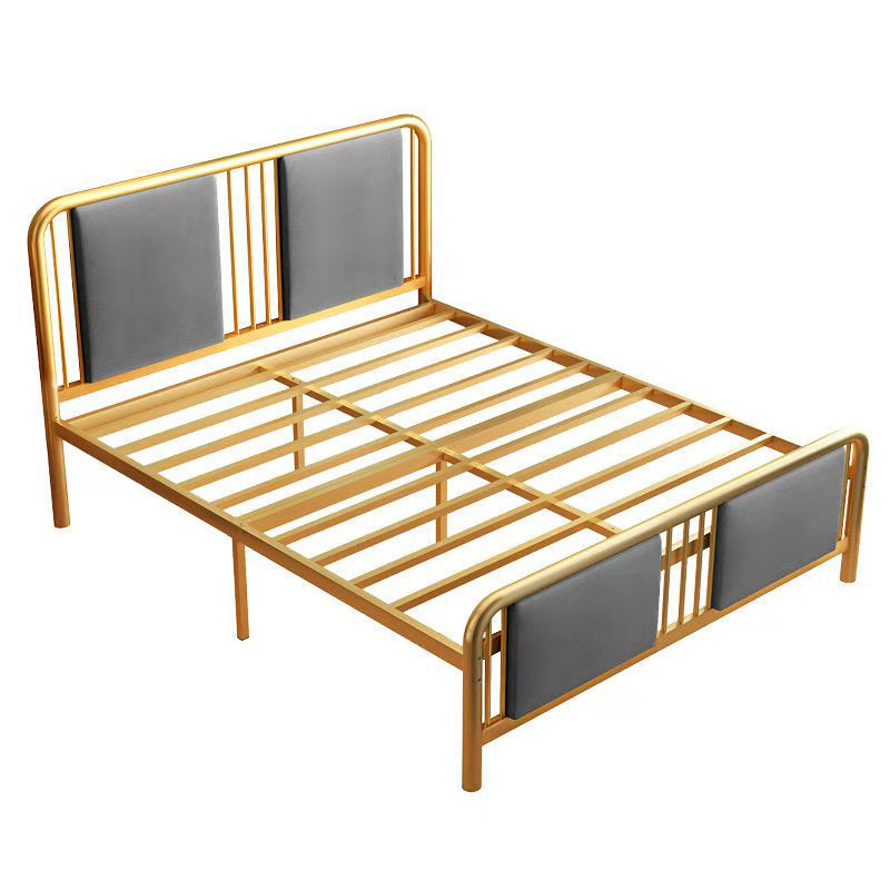 Glam Standard Bed Iron Frame with Rectangular Spindle Headboard