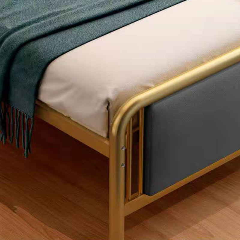 Glam Standard Bed Iron Frame with Rectangular Spindle Headboard