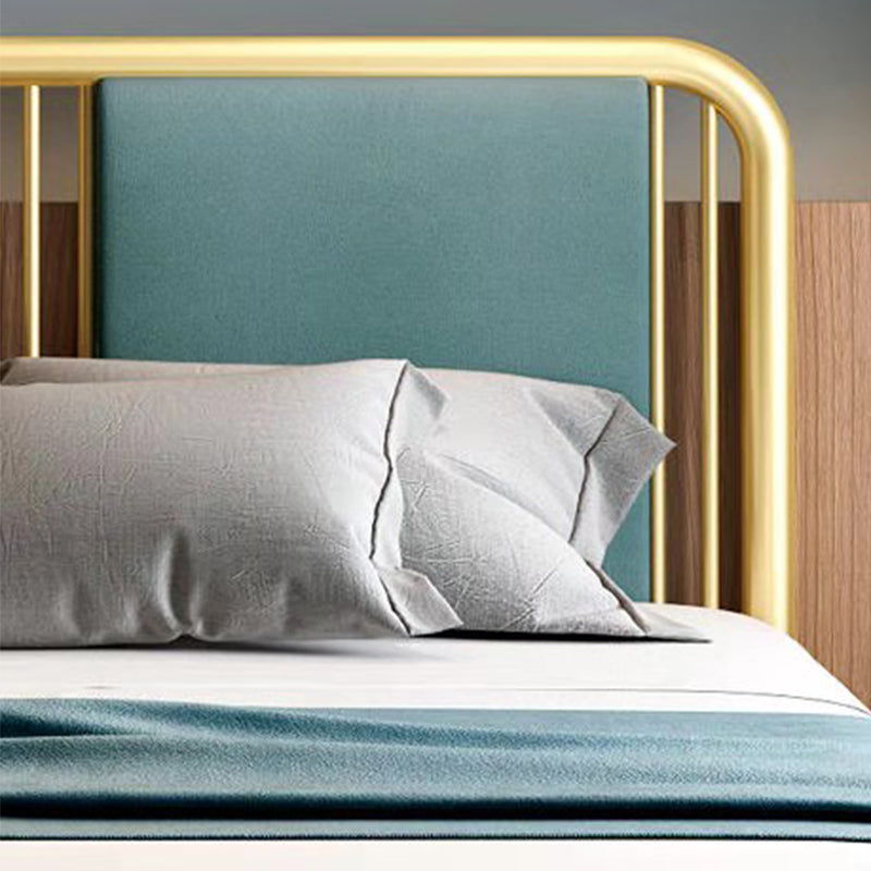 Glam Standard Bed Iron Frame with Rectangular Spindle Headboard