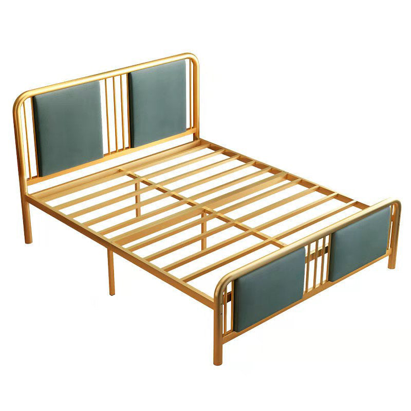 Glam Standard Bed Iron Frame with Rectangular Spindle Headboard